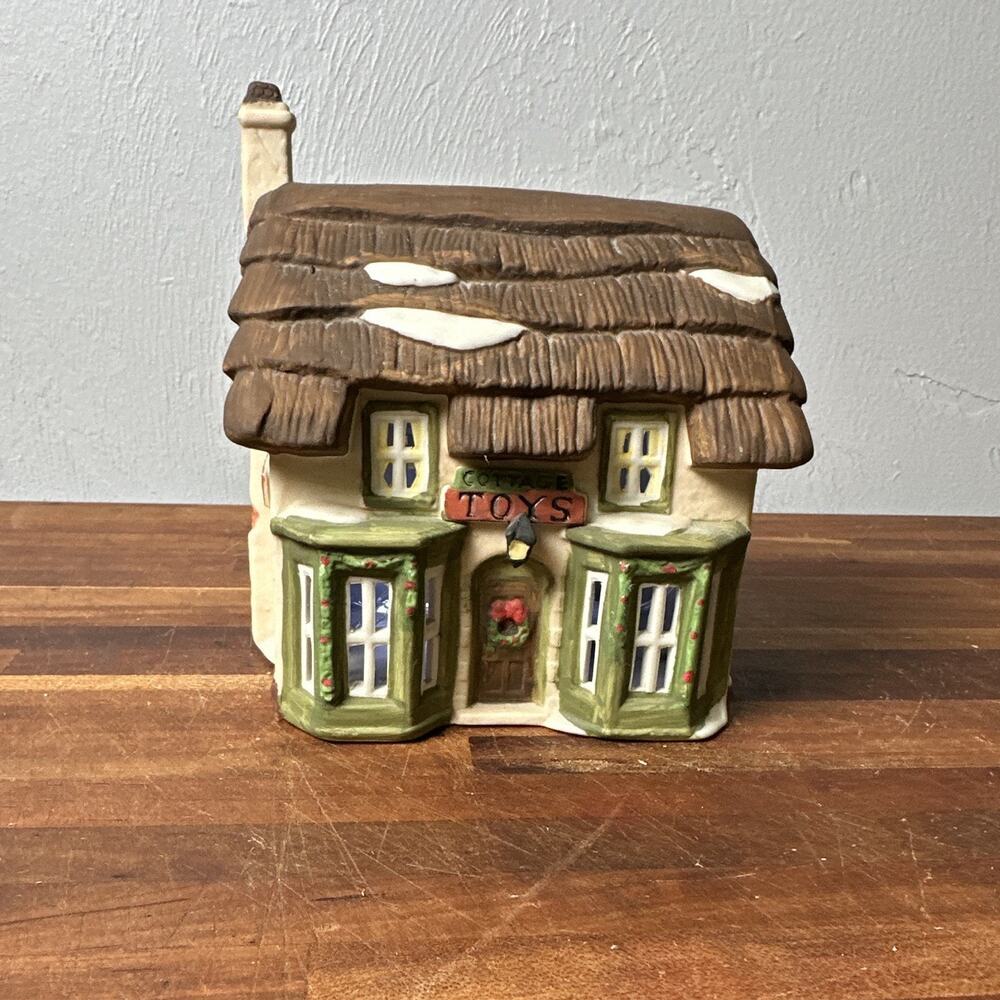 Dept. 56 Dickens' Series Toy Shop Cottage Village House, 1986 Ceramic Multicolor